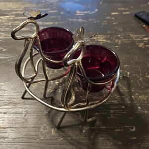 Welded Metal Reindeer Christmas Holiday Votive Candle‎ Holder